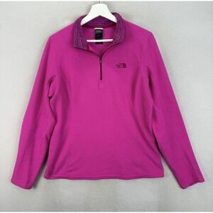 The North Face 1/4 Zip Fleece‎ Pink Women's L  Pullover Soft Lightweight Jacket